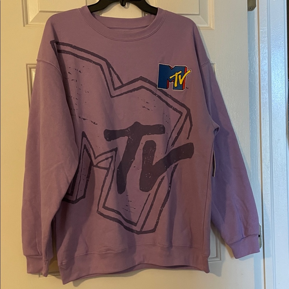MTV EMBROIDER LOGO PURPLE WOMAN SWEATER